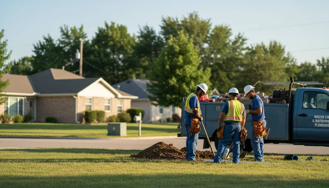 Residential water line and bathroom plumbing service in New Paris, OH